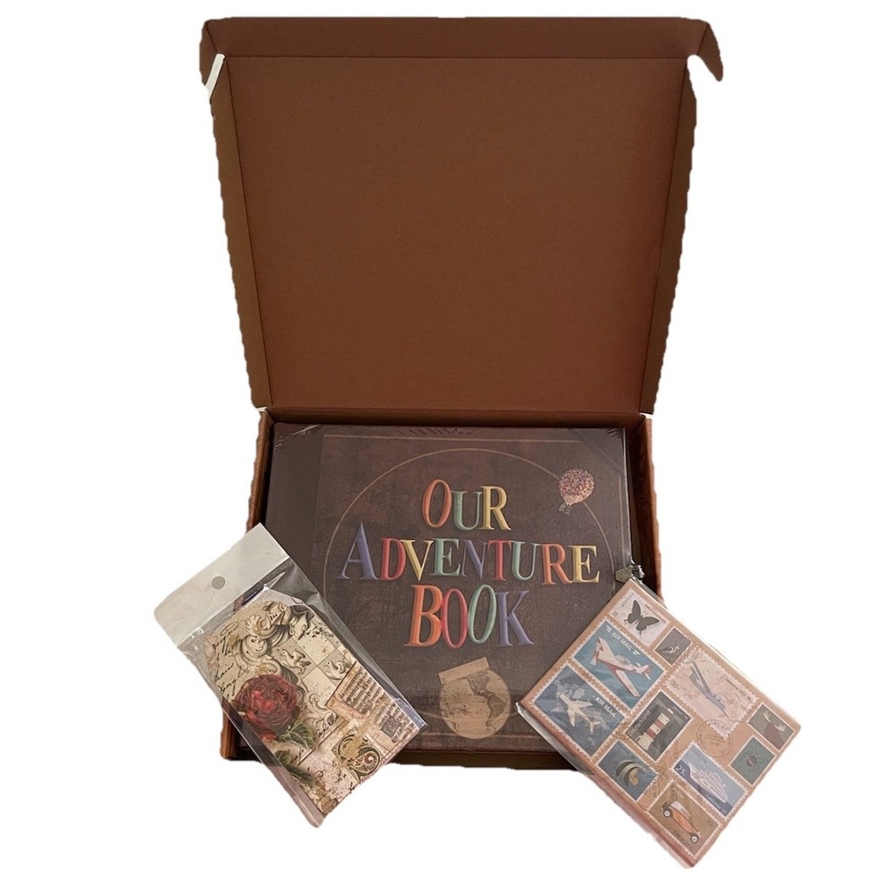 Our Adventure Book – 146 Page DIY Photo Album Scrapbook Retro Kraft Album – NEW